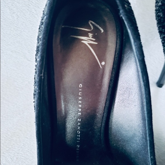 GIUSEPPE ZANOTTI Black Sequence High Heel Open Toe - Picture 7 of 8